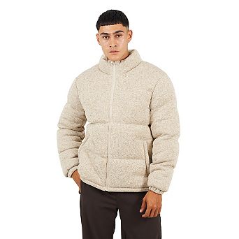 Brave Soul Mens Knitted Funnel Neck Padded Jacket