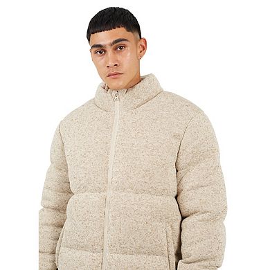 Brave Soul Mens Knitted Funnel Neck Padded Jacket
