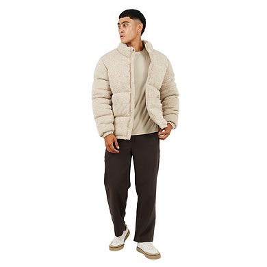 Brave Soul Mens Knitted Funnel Neck Padded Jacket