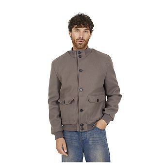 Brave Soul Mens Maison Faux Wool Funnel Neck er Jacket