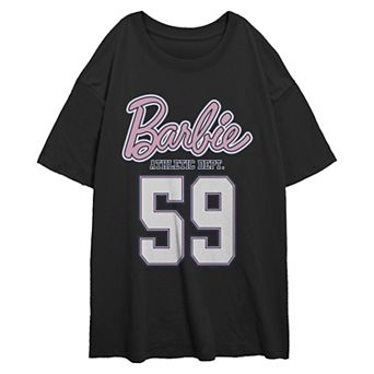 Juniors' Barbie Athletic Deptartment Oversized Graphic Tee
