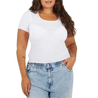 Brave Soul Womens/Ladies Scoop Neck Plus Slim T-Shirt