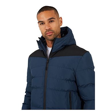 Brave Soul Mens Quilted Padded Hooded Jacket