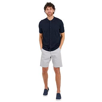 Brave Soul Mens Knitted Button-Down Short-Sleeved Polo Shirt