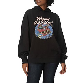 Women's Marvel The Avengers Happy Holidays Oversized Fleece Hoodie Sweatshirt