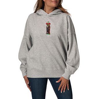 Women's Coca-Cola Bottle Holiday Bow Oversized Fleece Hoodie Sweatshirt