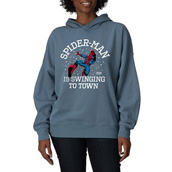 Women's Marvel Spider-Man Oversized Fleece Hoodie Sweatshirt