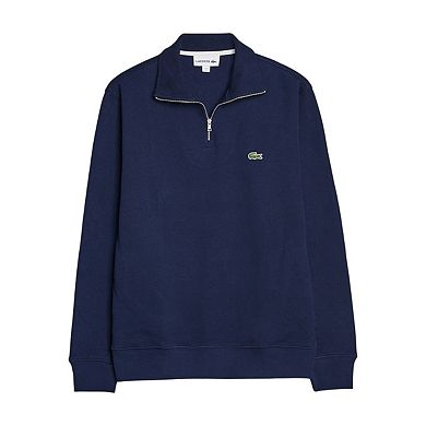 Lacoste Mens Cotton Blend Quarter Zip Sweatshirt