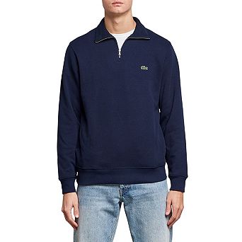 Lacoste Mens Cotton Blend Quarter Zip Sweatshirt
