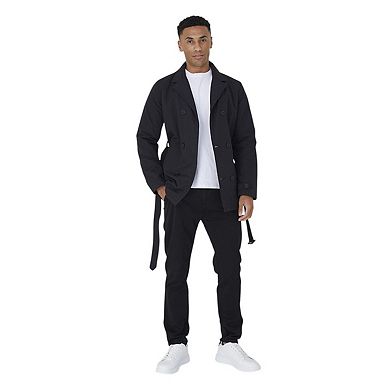 Brave Soul Mens Padded Double-Breasted Trench Coat
