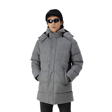 Brave Soul Mens Smart Detachable Hood Puffer Jacket