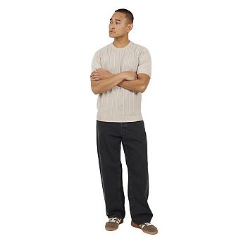 Brave Soul Mens Knitted Crew Neck Short-Sleeved Top