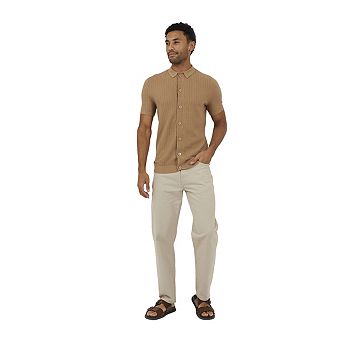 Brave Soul Mens Cotton Button-Down Short-Sleeved Polo Shirt