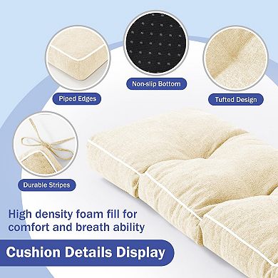 Bench Cushion Memory Foam Indoor Outdoor Non-slip