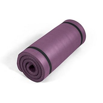 1-inch Thick Yoga Mat High Density Non Slip Exercise Mat w/Carrying Strap for Pilates Home Gym