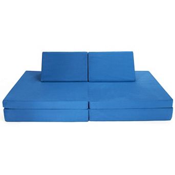 Costway 4 pc Convertible Kids Couch or 2 Chairs Toddler to Teen Sofa and Play Set