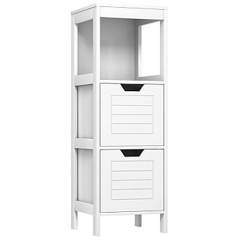 Costway Bathroom Wooden Floor Cabinet Multifunction Storage Rack Stand Organizer
