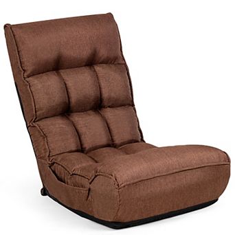 Costway 4-Position Floor Chair Folding Lazy Sofa w/Adjustable Backrest& Headrest