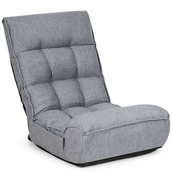 Costway 4-Position Floor Chair Folding Lazy Sofa w/Adjustable Backrest& Headrest