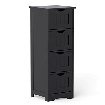 Costway 32.5'' Bathroom Floor Cabinet with Anti-tipping Device Freestanding Towel Cabinet