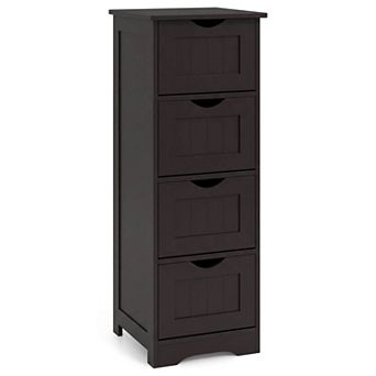 Costway 32.5'' Bathroom Floor Cabinet with Anti-tipping Device Freestanding Towel Cabinet