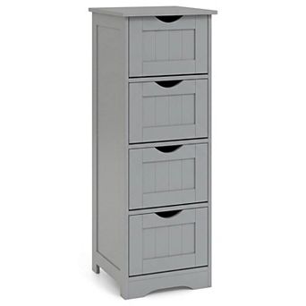 Costway 32.5'' Bathroom Floor Cabinet with Anti-tipping Device Freestanding Towel Cabinet