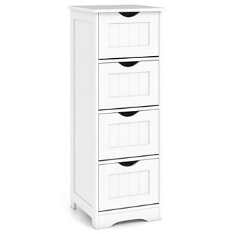 Costway 32.5'' Bathroom Floor Cabinet with Anti-tipping Device Freestanding Towel Cabinet