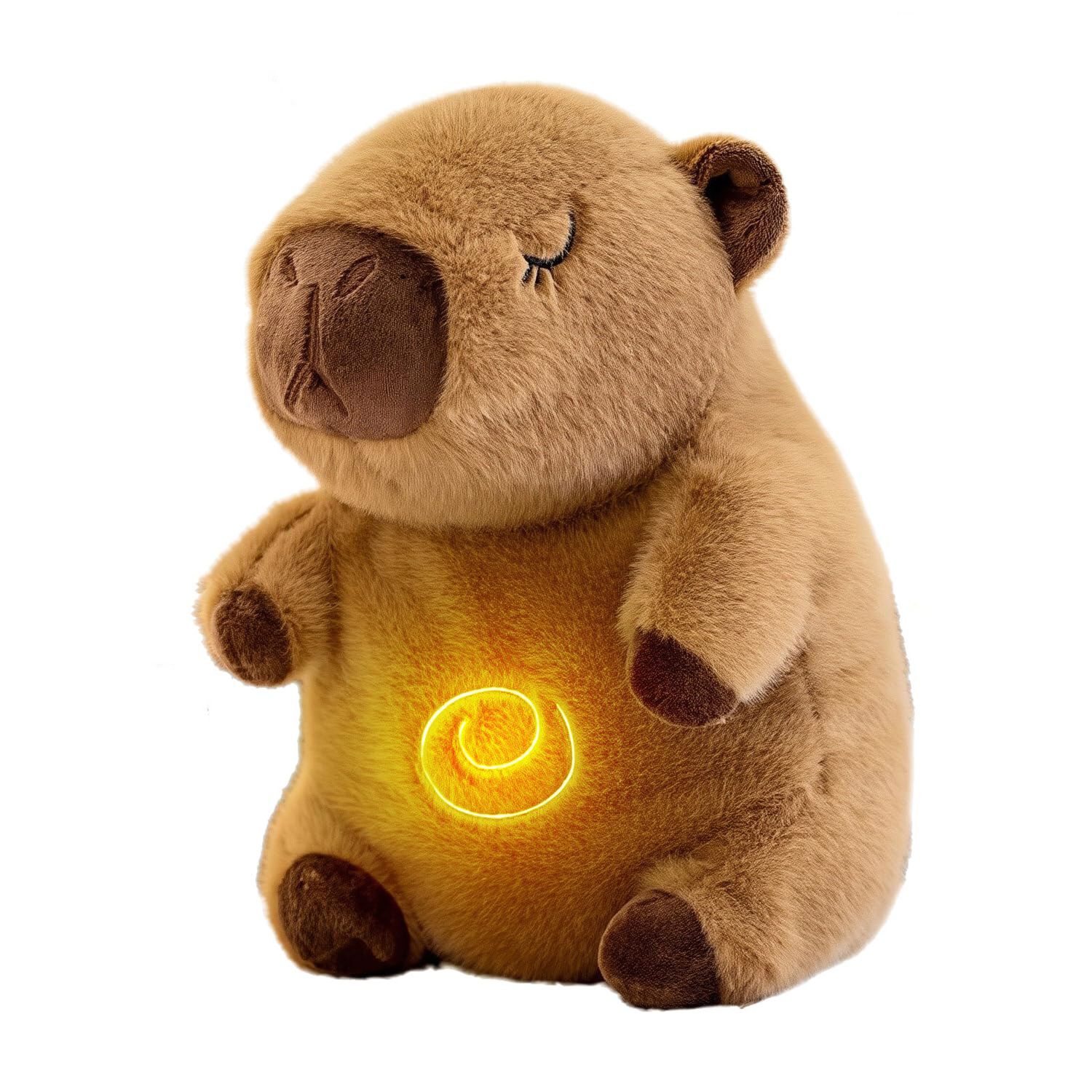 Детская мягкая игрушка Capybara Breathing Stuffed Animal, Anxiety Relief Sleeping Plush with Breathing Motion Music — фото 1