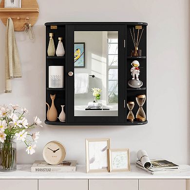 Costway Multipurpose Mount Wall Surface Bathroom Storage Cabinet Mirror