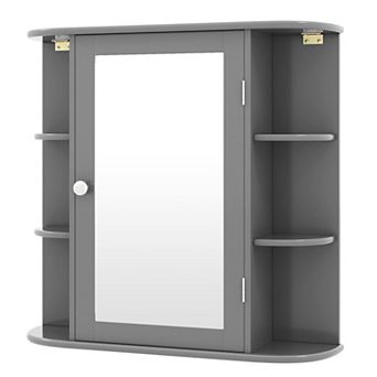 Costway Multipurpose Mount Wall Surface Bathroom Storage Cabinet Mirror