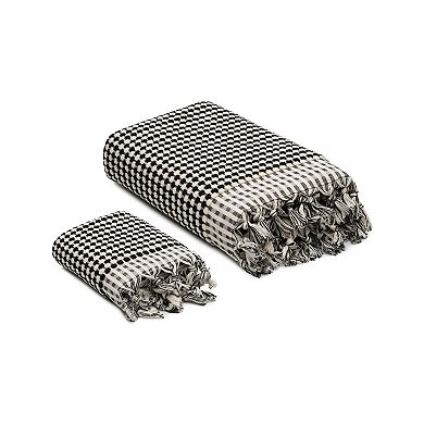Dots Turkish Cotton Terry Bath and Hand Towel - Set