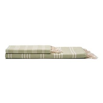 Essential Stripe Turkish Cotton Bath and Hand Towel - Set