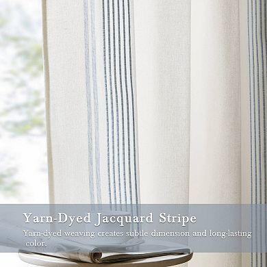 Harbor House Morgan Textured Stripe Light Filtering 2-Pack Window Curtain Panel Set