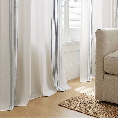 Harbor House Morgan Textured Stripe Light Filtering 2-Pack Window Curtain Panel Set
