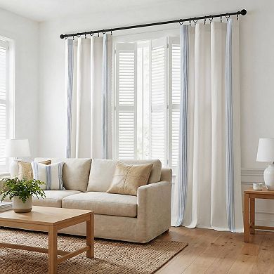 Harbor House Morgan Textured Stripe Light Filtering 2-Pack Window Curtain Panel Set