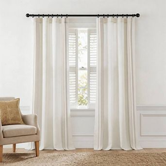 Harbor House Morgan Textured Stripe Light Filtering 2-Pack Window Curtain Panel Set