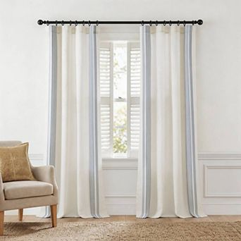 Harbor House Morgan Textured Stripe Light Filtering 2-Pack Window Curtain Panel Set