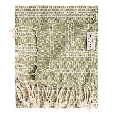 Essential Stripe Turkish Cotton Hand Towels - Set of 2