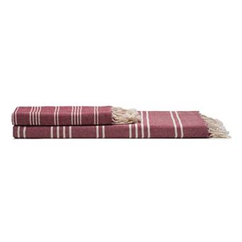 Essential Stripe Turkish Cotton Hand Towels - Set of 2