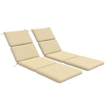 Covers&All Sunbrella 72"x 22.5"x 3" Outdoor Chaise Lounge Chair Cushion with Adjustable Cushion Ties