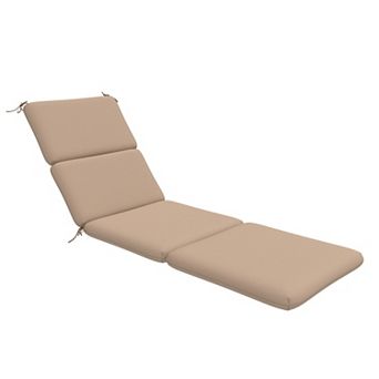 Covers&All 72" x 22.5" x 3" Outdoor Chaise Lounge Chair Cushion with Adjustable Cushion Ties