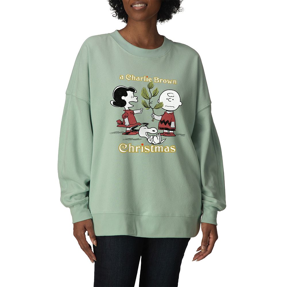 Women's Peanuts A Charlie Brown Christmas Tree Oversized Fleece