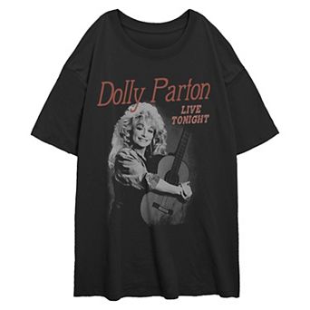 Juniors' Dolly Parton Live Tonight Oversized Graphic Tee
