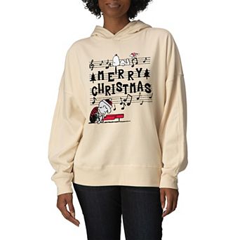 Women's Peanuts Merry Christmas Oversized Fleece Hoodie Sweatshirt