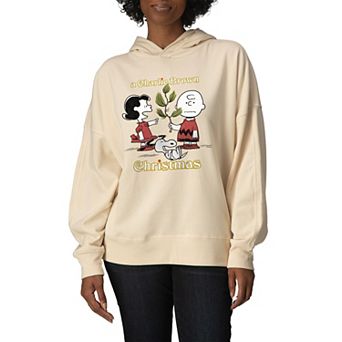 Women's Peanuts A Charlie Brown Christmas Tree Oversized Fleece Hoodie Sweatshirt