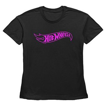 Women's Hot Wheels Pink Glow Logo Graphic Tee