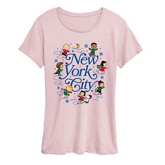 Women's Peanuts New York City Ice Skating Christmas Graphic Tee