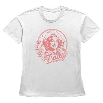 Women's Dolly Parton Floral Rope Portrait Frame Graphic Tee