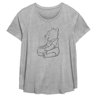 Plus Size Disney's Winnie the Pooh Honey Pot Sketch Flowy Graphic Tee