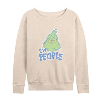 Women's Dr. Seuss The Grinch "Ew People" Pastel French Terry Long Sleeve Tee